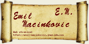 Emil Mačinković vizit kartica